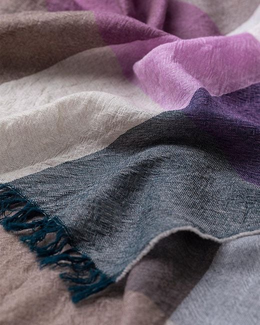 Johnstons Multicolor Ethie Natural & Wool Scarf