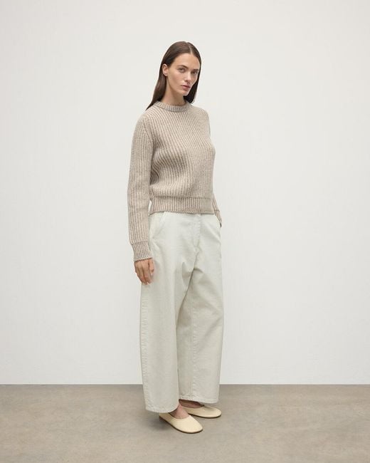 Johnstons White High Neck Donegal Cashmere Jumper