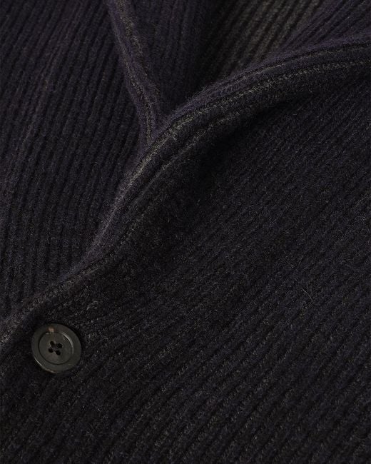 Johnstons Blue Pioneer To Shawl Collar Cashmere Cardigan for men
