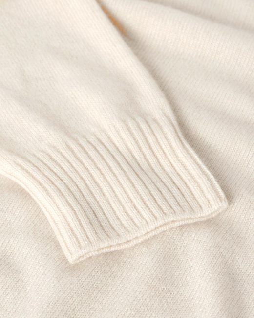 Johnstons White Gauzy Cashmere Roll Neck Jumper