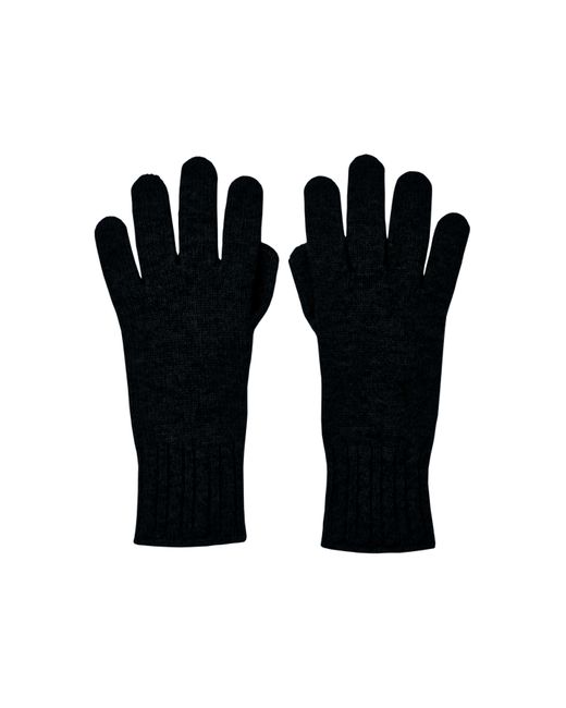 Johnstons Black Cable Cuff Cashmere Gloves