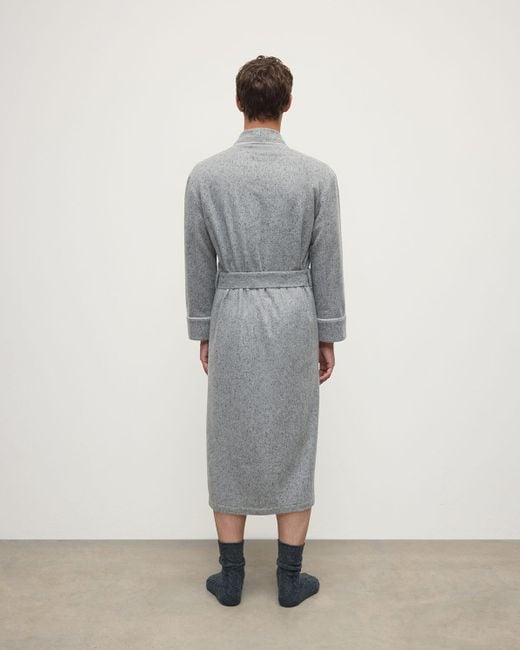 Johnstons Gray Donegal Cashmere Dressing Gown for men