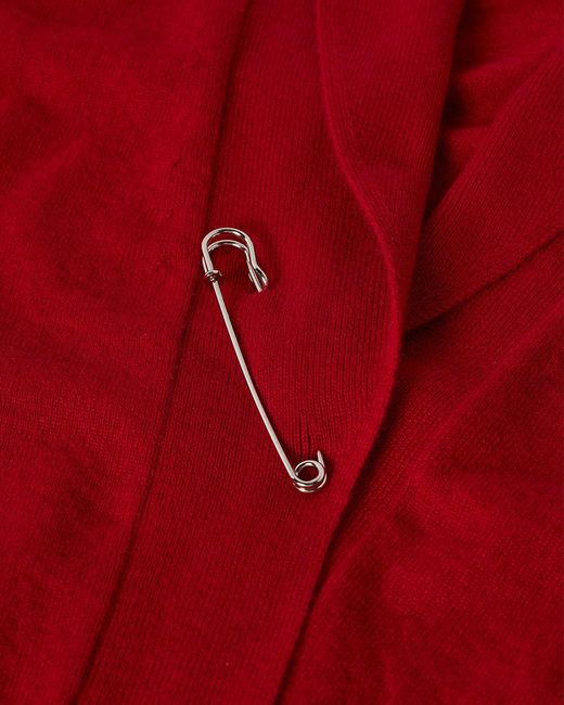 Johnstons Red Crathie Shawl Cashmere Cardigan