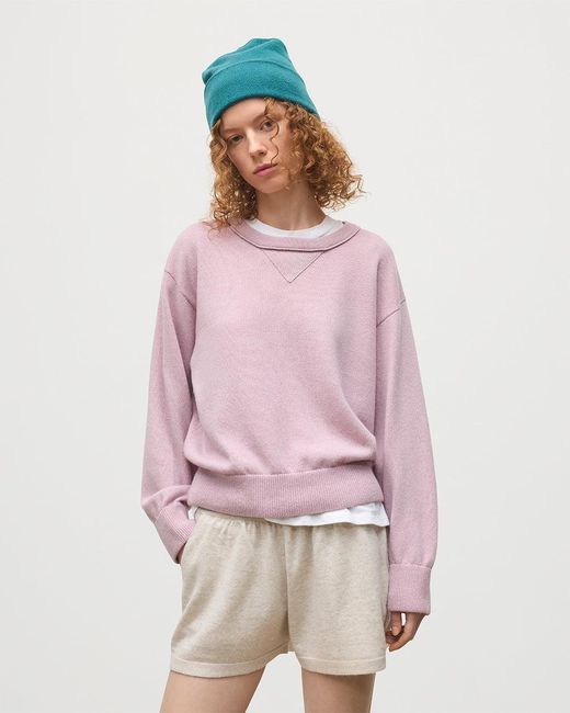 Johnstons Pink Stella Light Cashmere Sweatshirt