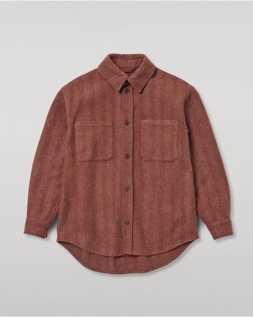 Johnstons Brown Atholl Herringbone Overshirt