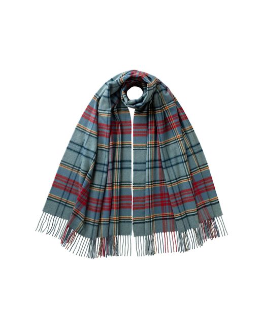Johnstons Blue Anderson Tartan Cashmere Stole