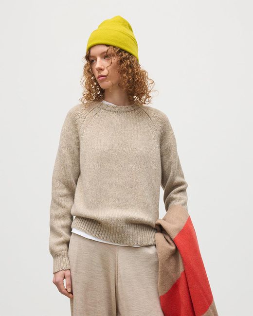 Johnstons White Bay Marl Cashmere & Cotton Jumper