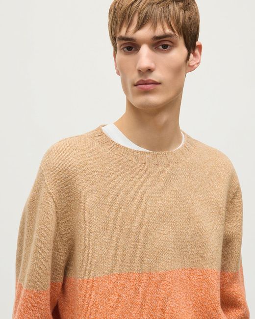 Johnstons Blue Ogilvie Colour Block Lambswool Jumper