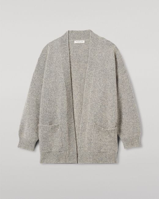 Johnstons White Bay Marl Cashmere & Cotton Cardigan