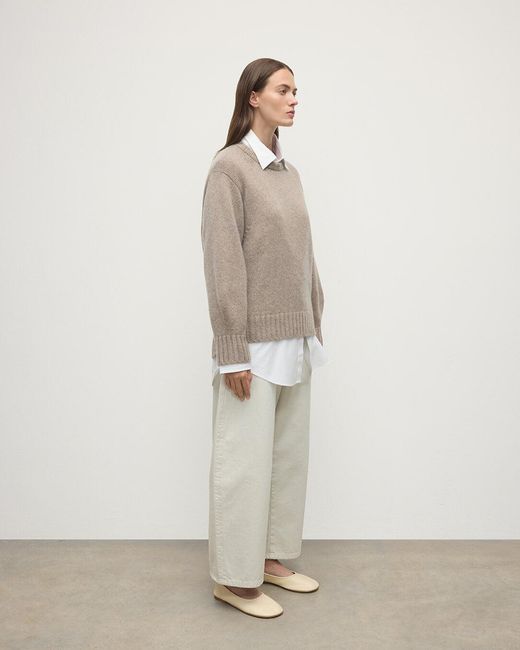 Johnstons White Relaxed Cashmere Jumper