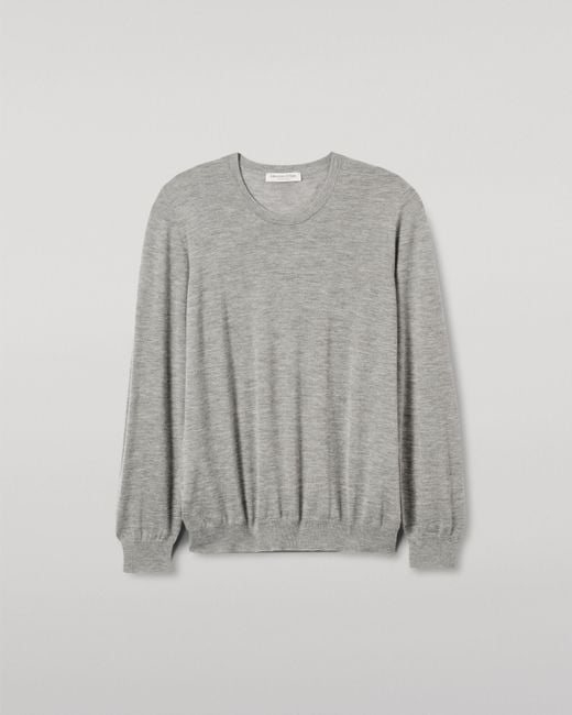 Johnstons White Fin Superfine Cashmere Jumper for men