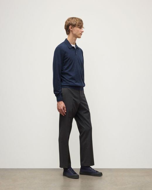 Johnstons Blue Fin Superfine Cashmere Polo Shirt for men
