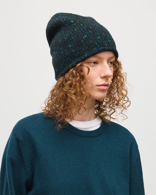 Johnstons Blue Tiree Donegal Cashmere Beanie