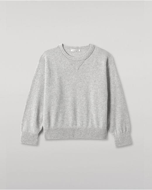 Johnstons White Stella Pale Cashmere Sweatshirt