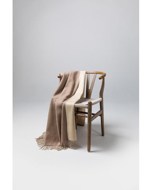 Johnstons Brown Plain Reversible Cashmere Throw
