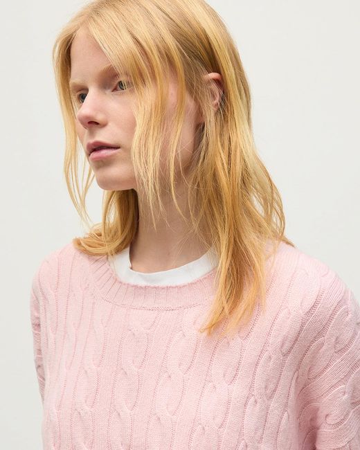Johnstons Pink Kylesku Cashmere Jumper