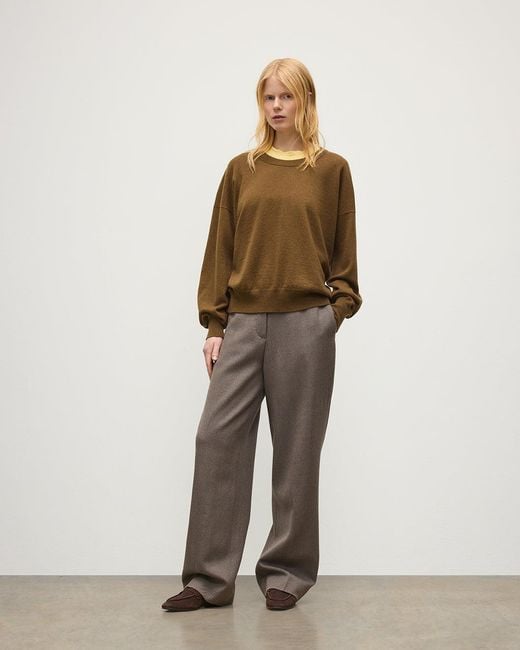 Johnstons Natural Jessie Back Split Cashmere Jumper