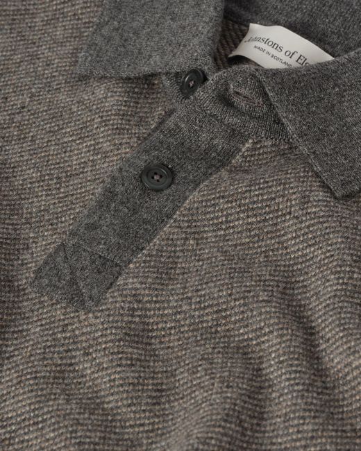 Johnstons Gray Tweel & Cashmere Rugby Shirt for men