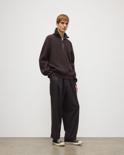 Johnstons Gray Chalmers & Charcoal Half Zip Lambswool Jumper