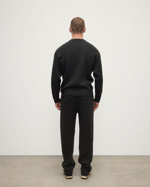 Johnstons Black Double Faced Dark Sweatshirt for men