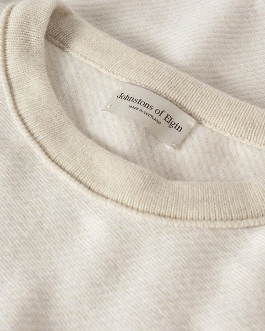 Johnstons White Liddell Cashmere Sweatshirt for men