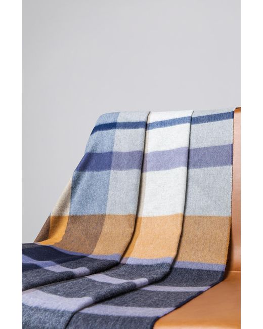 Johnstons Blue Plain Cashmere Throw