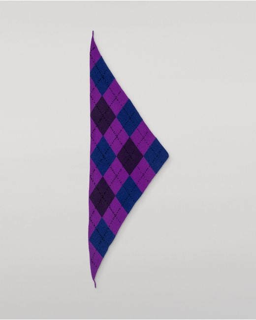 Johnstons Purple Clan Argyle Cashmere Bandana