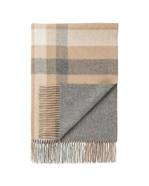 Johnstons Brown Reversible Cashmere Leven Check Throw