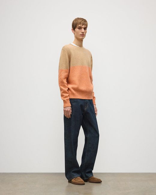 Johnstons Blue Ogilvie Colour Block Lambswool Jumper