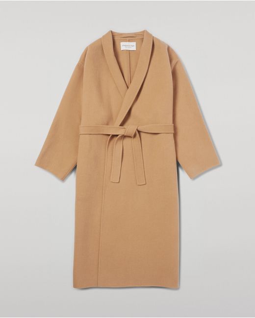 Johnstons Natural Camel Cashmere Wrap Coat