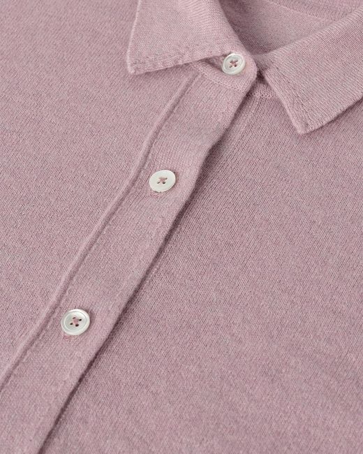 Johnstons Pink Munro Light Cashmere Shirt