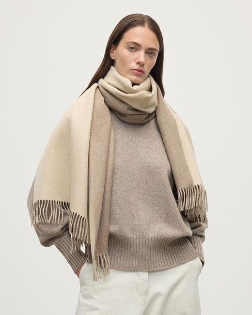 Johnstons Natural Contrast Reversible Cashmere Stole