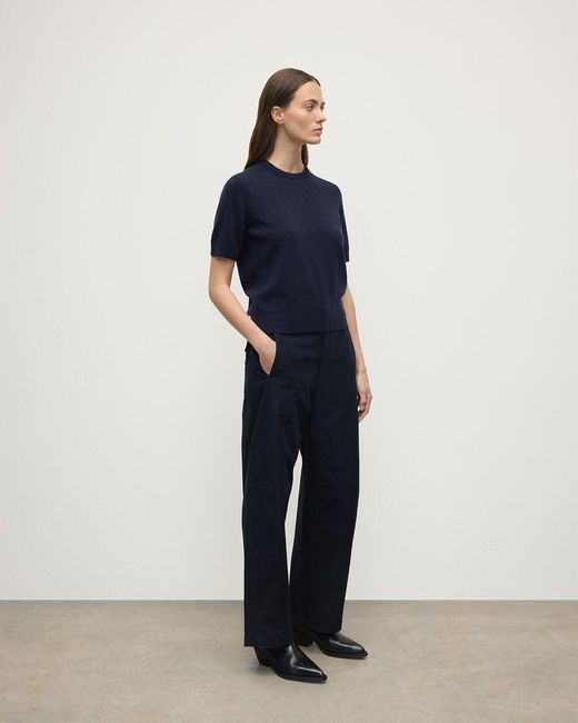 Johnstons Blue Classic Cashmere Dark T-Shirt