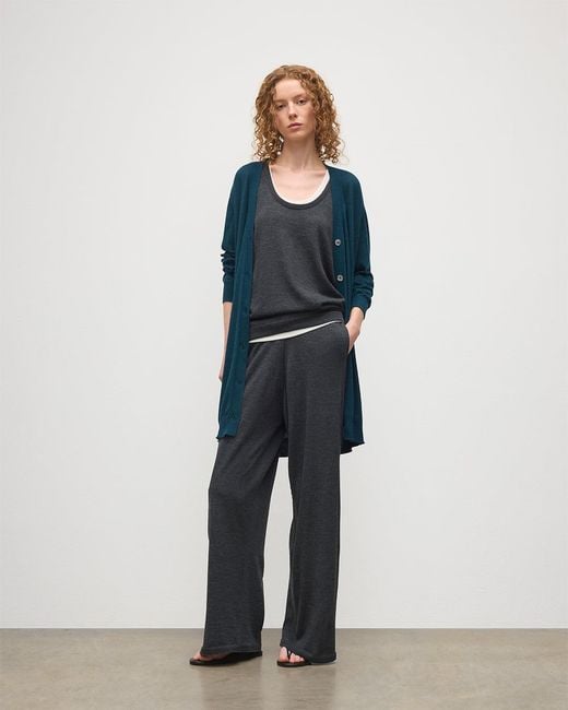 Johnstons Blue Elise Bottle Long Superfine Cashmere Cardigan