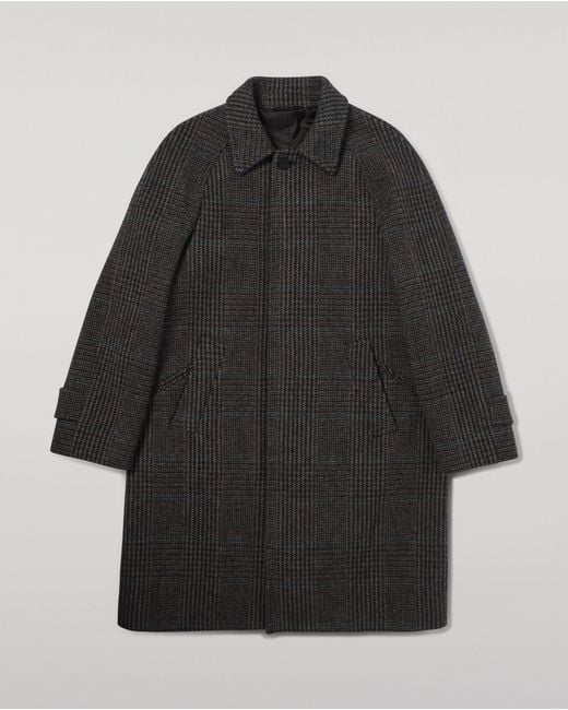 Johnstons Gray 'The Balmacaan' Coat for men