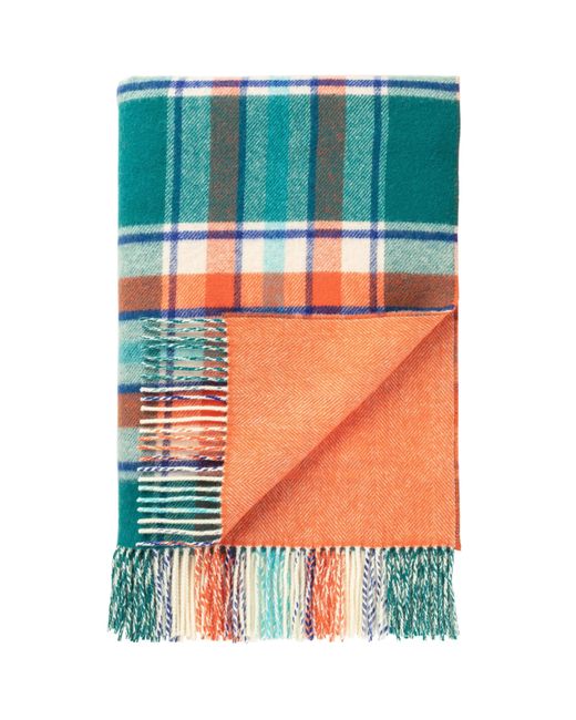 Johnstons Orange Vibrant Reversible Lambswool Throw