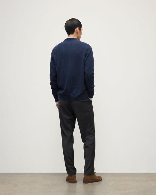 Johnstons Blue Rory Classic Cashmere Cardigan for men