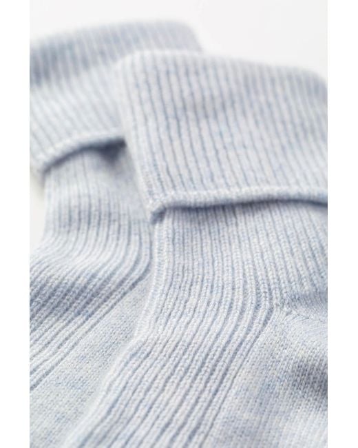 Johnstons Blue Light Cashmere Lounge Socks