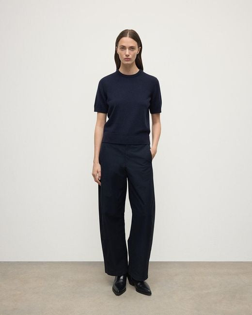 Johnstons Blue Classic Cashmere Dark T-Shirt