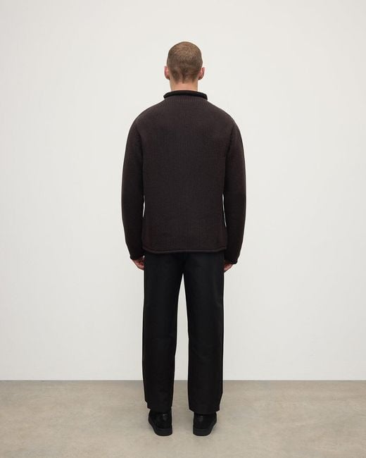 Johnstons Black Dark Cashmere Turtleneck Jumper for men