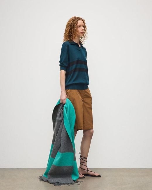 Johnstons Green Stripe Throw