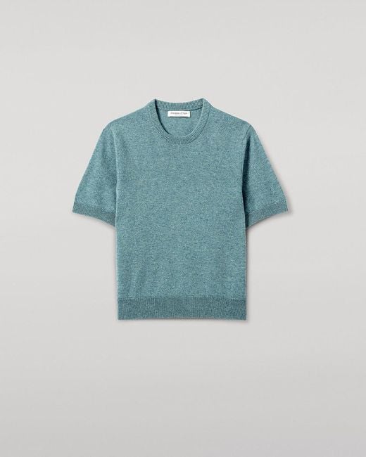 Johnstons Blue Classic Cashmere T-Shirt