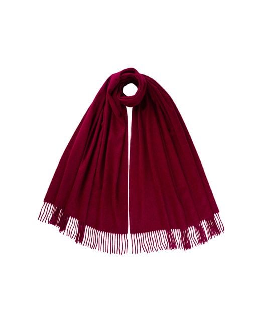 Johnstons Red Dark Cashmere Stole