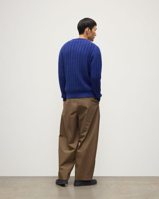 Johnstons Blue Peel Cashmere Jumper for men