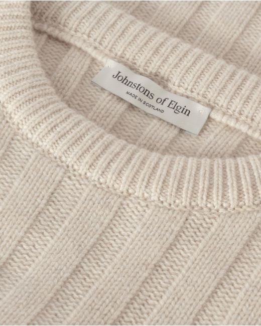 Johnstons Lecht Natural Cashmere Crew Jumper