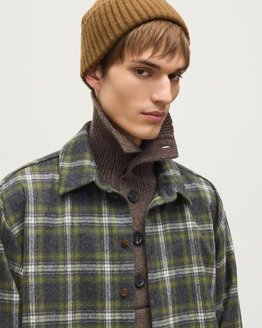 Johnstons Green Capercaillie Plaid Overshirt