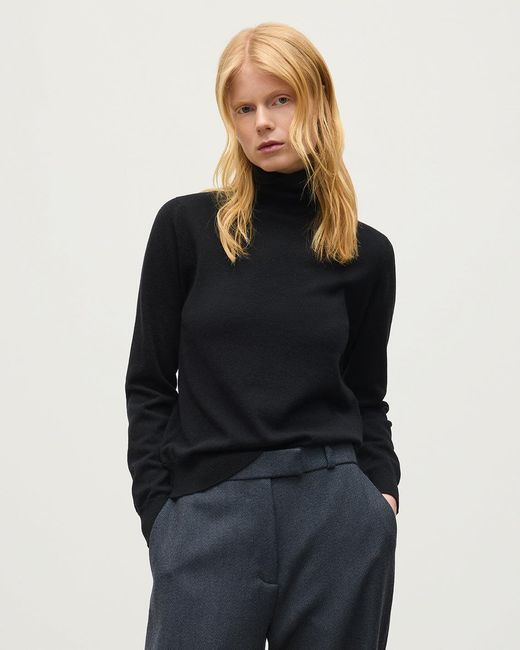 Johnstons Blue Iris Classic Roll Neck Cashmere Jumper