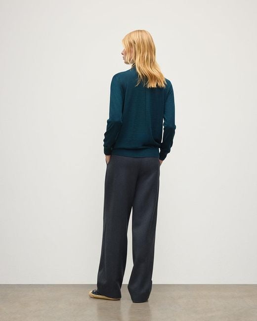 Johnstons Blue Beatrice Funnel Neck Superfine Cashmere Jumper
