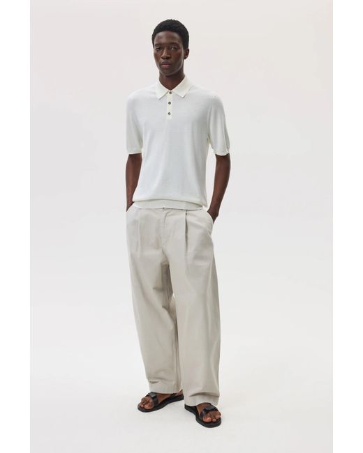 Johnstons Gray Superfine Merino Polo Shirt for men