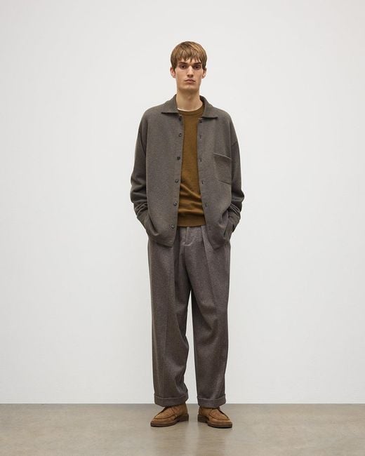 Johnstons Green Tweel & Cashmere Shirt for men